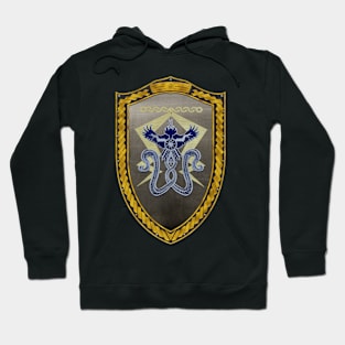 Stormfront (Shield Gold Celtic Rope on black leather) Hoodie